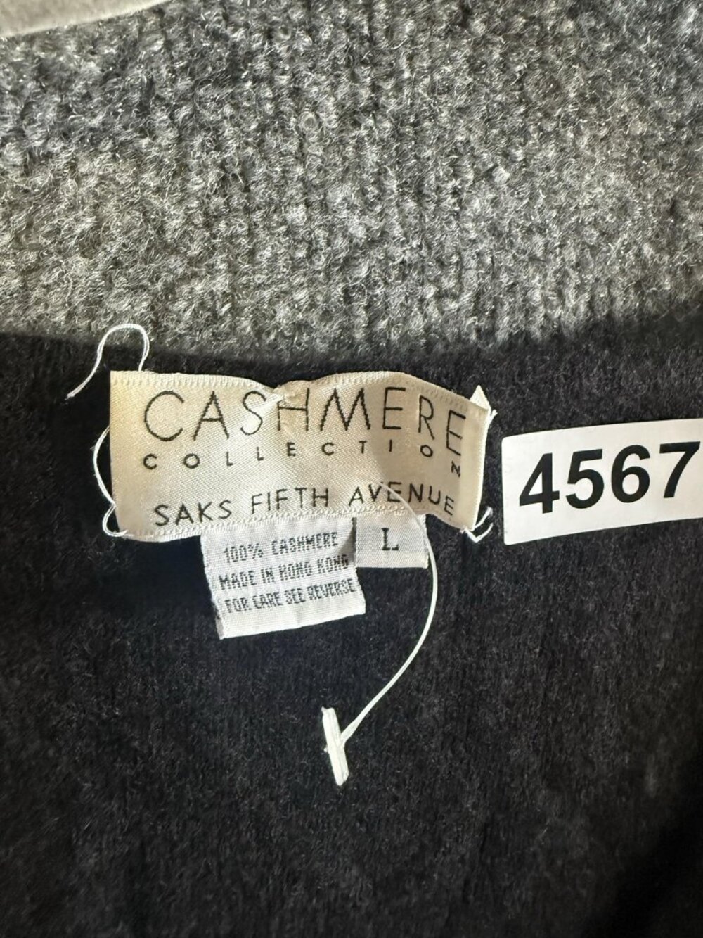 Vintage Saks Fifth Avenue Sweater Womens Large Black Cashmere Wrap Short Sleeve - Picture 4 of 4